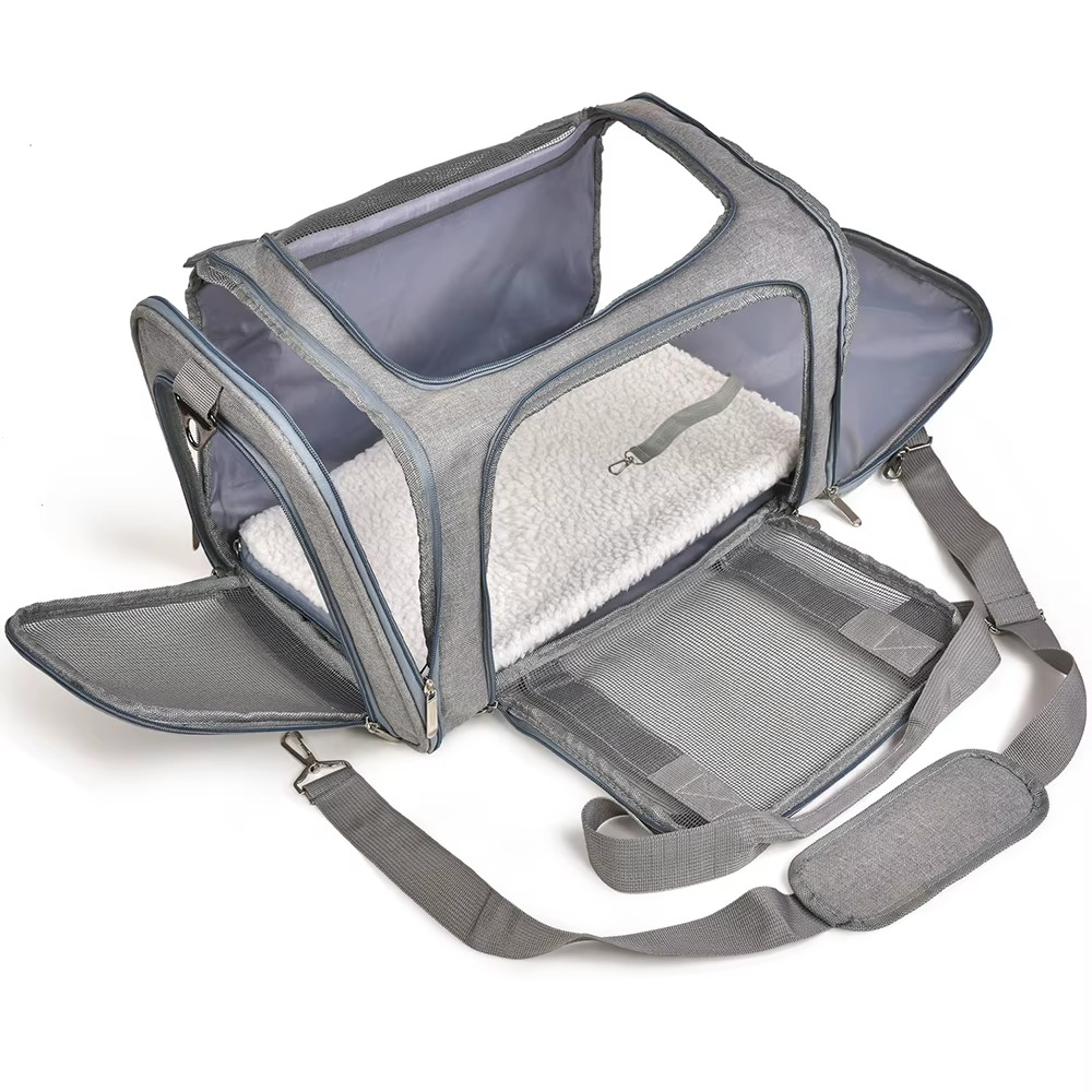Reisetasche für kleine Haustiere – Mit Fleece-Einlage & Rundumöffnung