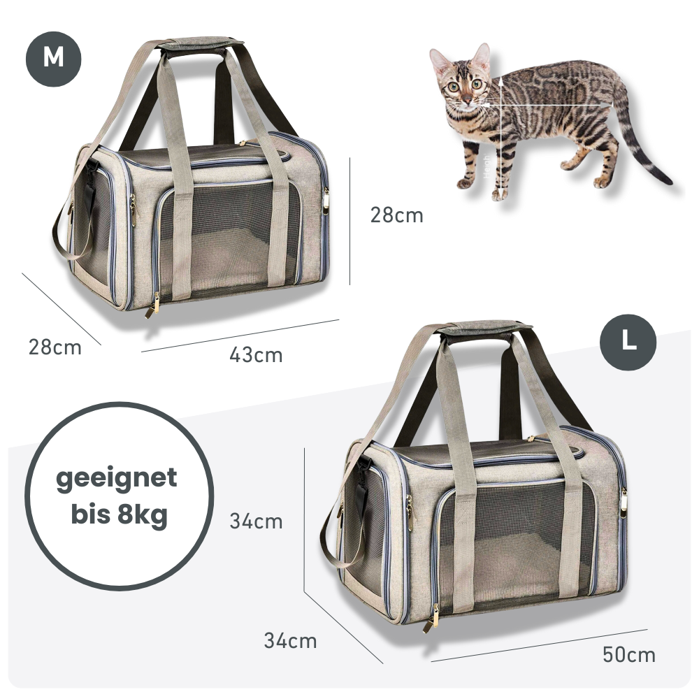 Reisetasche für kleine Haustiere – Mit Fleece-Einlage & Rundumöffnung
