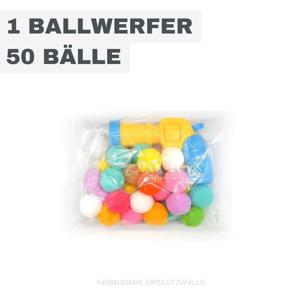 Pompon Ballwerfer für Katzen – Interaktives Spielset für Spass & Aktivität