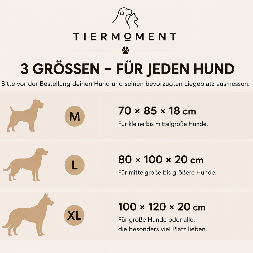 Tiermoment Orthopädisches Hundebett – Memory Foam und Bouclé