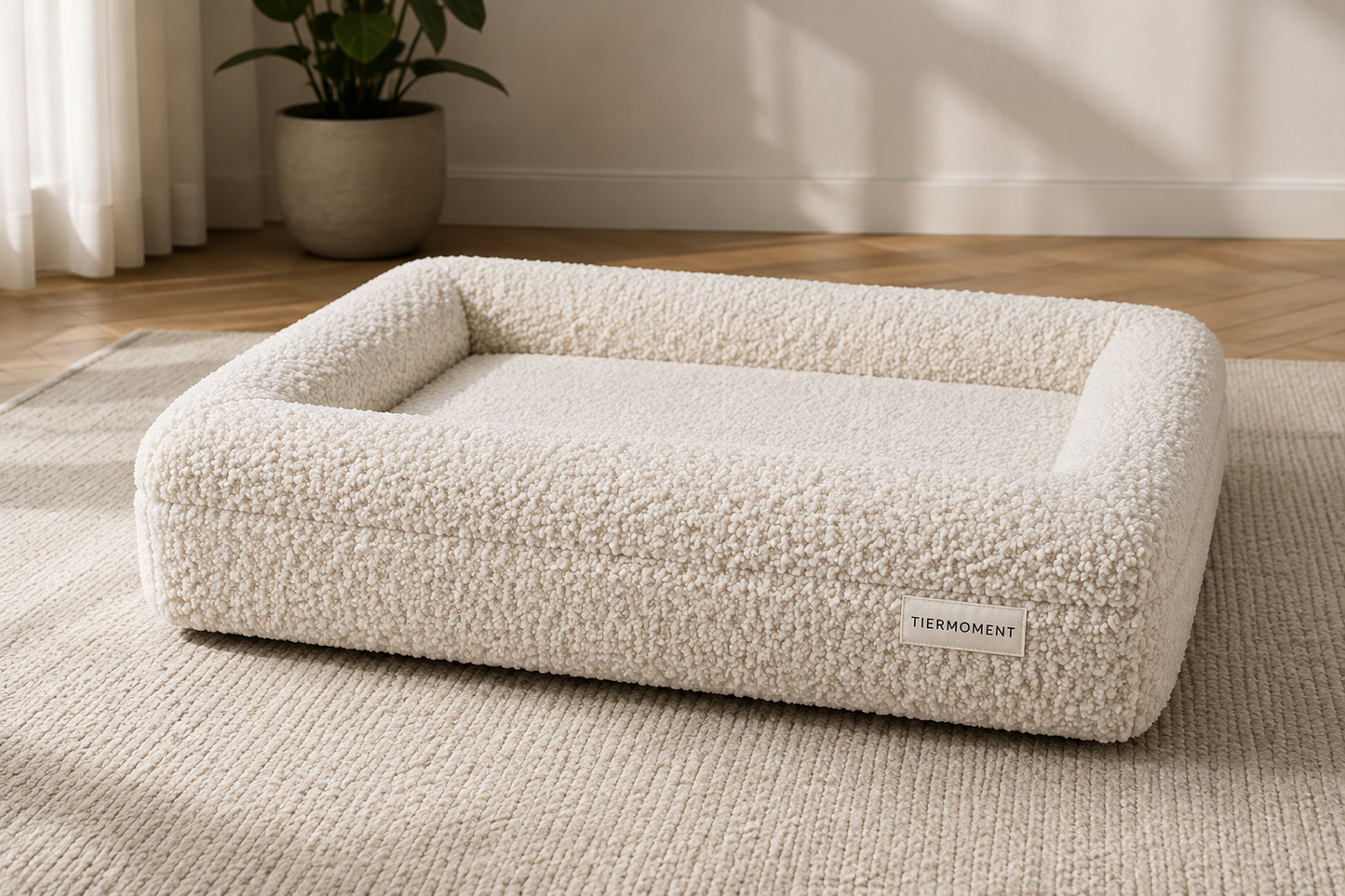 Tiermoment Premium Hundebett – Memory Foam & Bouclé