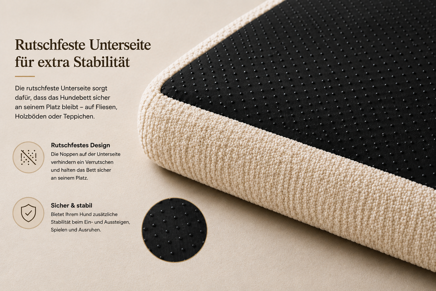 Tiermoment Premium Hundebett – Memory Foam & Bouclé