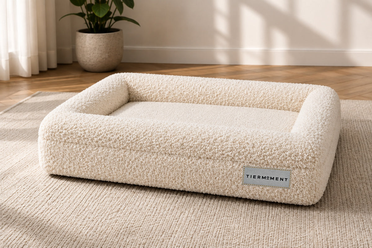 Tiermoment Orthopädisches Hundebett – Memory Foam und Bouclé